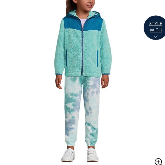 NWT Lands End Kids Sherpa Fleece Hooded Jacket size small - Picture 4 of 10
